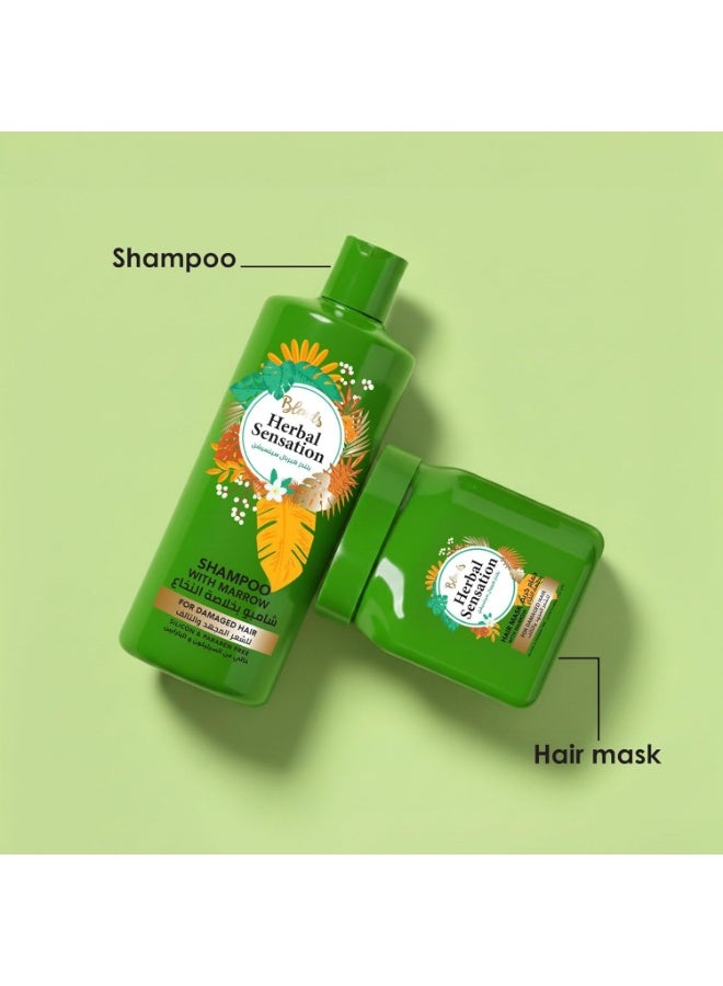 Blends Herbal Sensation Marrow Hair Mask for Damaged Hair – Repair Treatment for Thinning & Weak Hair – Silicone & Paraben Free – 600 ml - Image 2